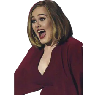 😂 Adele Adele, cantora, celebridade, mulher, retrato, boca aberta telegram sticker