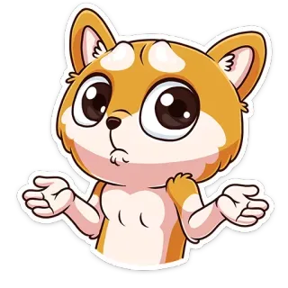 🤷 cane, scrollata di spalle, confuso, carino, animale, meme whatsapp sticker