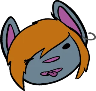 😜 Cartoon, Knipoog, Grappig, Tong uitsteken, Kat, Dier, Gezichtsuitdrukking telegram sticker