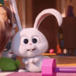 ❄ Snowball The Secret Life of Pets bunny, rabbit, pet, cute, animal, cartoon, animated telegram sticker