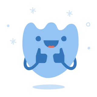 👍 jempol ke atas, positif, senang, kartun, stiker, imut telegram sticker