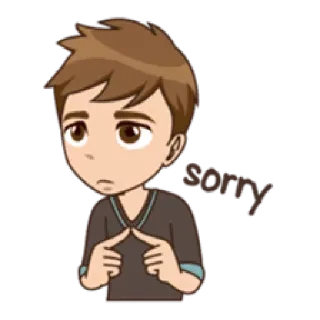 😢 sorry scuse, carino, cartone animato, rimpianto, perdono telegram sticker