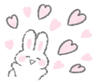 ☁️ lapin, mignon, kawaii, floral, rose, pétales telegram sticker