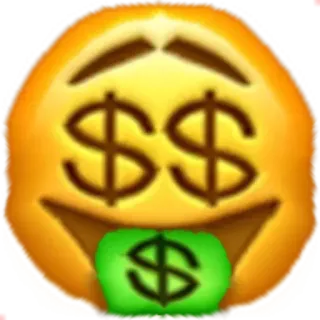 🤑 Emoji, Argent, Signes dollar, Richesse telegram sticker