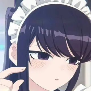 😳 Komi Shouko Komi Can't Communicate 애니메이션, 코미양은 커뮤증입니다, 코미 쇼코, 귀여운, 메이드, 소녀 telegram sticker