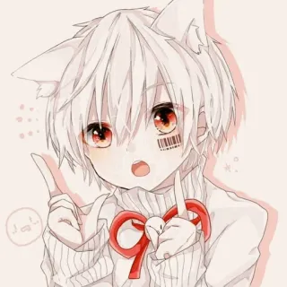 🇦🇱 Anime, Anak laki-laki, Telinga kucing, Lucu, Kawaii telegram sticker
