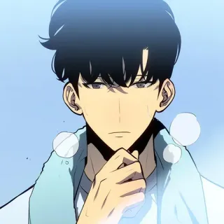 ♠️ anime, male, man, black hair, cool, serious whatsapp sticker