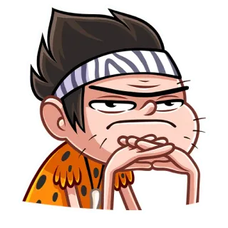 😐 caveman, cartoon, expression, sarcastic telegram sticker