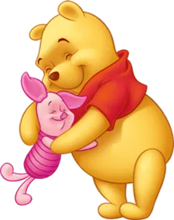 👥 Winnie the Pooh Ursinho Pooh, Leitão, amizade, abraço, desenho animado telegram sticker