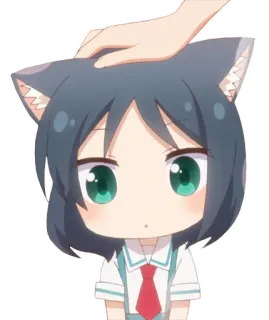 😳 Anime, Telinga kucing, Chibi, Kawaii, Lucu, Manga whatsapp sticker