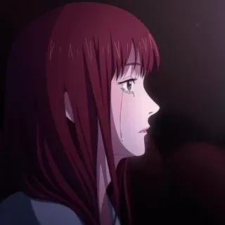 ☄ anime, sad, crying, woman, tears, girl, portrait telegram sticker