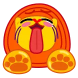 👅 Löwe, Tier, Emoji, süß, Cartoon telegram sticker