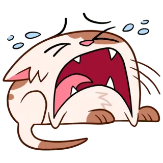 😭 chat, pleurs, triste, dessin animé, félin, animal, désespéré whatsapp sticker