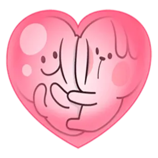 ❤ heart, love, couple, cartoon, cute, kawaii, pink, relationship telegram sticker