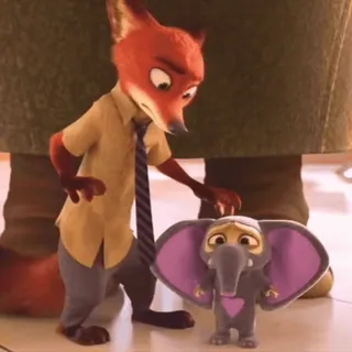 π Nick Wilde Zootopia cartoon, disney, zootopia, animated, fox, elephant telegram sticker