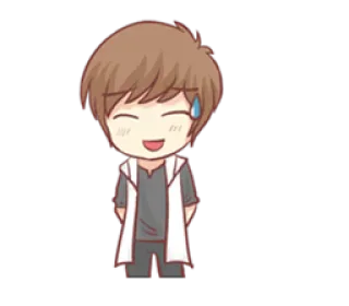 😅 Chibi, Anime, Mangá, Gota de suor, Desenho animado, Feliz, Alegre telegram sticker