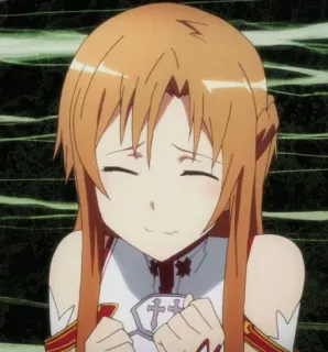 😊 Asuna Yuuki Sword Art Online Anime, Kreskówka, Dziewczyna, Słodkie, Dziewczyna anime, Asuna Yuuki, Sword Art Online telegram sticker