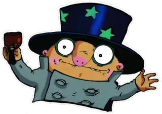 🎩 kartun, topi, lucu, karakter, ungu whatsapp sticker