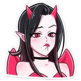 😕 дьявол, аниме, демон, мультфильм whatsapp sticker