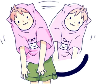 😗 Cat gato, fofo, animal, camiseta, desenho animado, kawaii telegram sticker