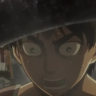 🗡 Eren Yeager Attack on Titan Anime, Ataque dos Titãs, Eren Yeager, Medo, Choque whatsapp sticker