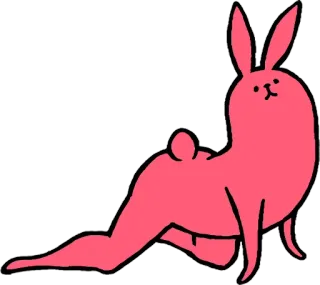 😒 Tier, Kaninchen, niedlich, Cartoon, rosa, Hase whatsapp sticker