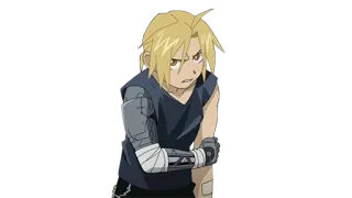 😒 Edward Elric Fullmetal Alchemist Anime, Fullmetal Alchemist, Edward Elric, Automail, Bertarung, Karakter anime telegram sticker