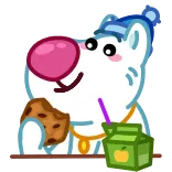 🍪 мультфильм, медведь, еда, милый, животное, напиток telegram sticker