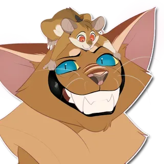 😁 gato, ratón, animal, dibujos animados, pegatina, amistad, lindo telegram sticker