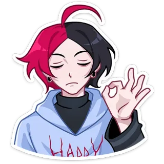 👌 HADDY Animé, Geste, Okay, Émoticône, Sticker, Personnage telegram sticker
