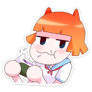 😋 卡通, 人物, 吃, 食物, 卡哇伊, 可爱, 寿司, 饭团 telegram sticker