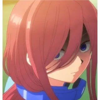 😠 Miku Nakano The Quintessential Quintuplets Anime, Manga, Poważny, Dziewczyna, Nakano telegram sticker