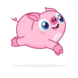 🏃♂️ 豚, 動物, 可愛い, ピンク, 漫画 telegram sticker