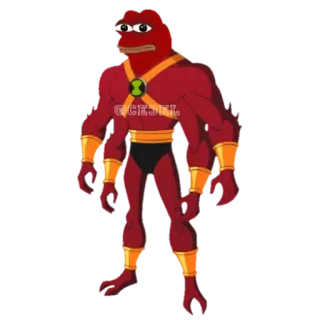 🐸 meme, pepe, ben 10, four arms, internet meme, parody, character telegram sticker