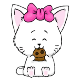 🍪 chat, chaton, cookie, animal, dessin animé, mignon, animal de compagnie telegram sticker