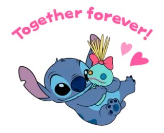 🤗 Stitch Together forever! Cartone animato, Carino, Amore, Disney telegram sticker