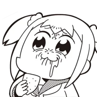 🍋 Cartone animato, Manga, Anime, Pop Team Epic, Meme, Mangiare, Divertente telegram sticker