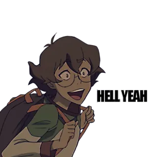 😍 HELLYEAH взволнованный, восклицание, фраза, счастливый, восторженный, текст telegram sticker