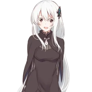 ☺️ Echidna Re:Zero Anime, Hexe, Weißes Haar, Re:Zero, Mädchen whatsapp sticker