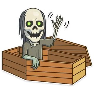 👋 skeleton, coffin, halloween, spooky, monster, creepy telegram sticker
