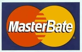 ✊ MasterBate parodie, humour adulte, offensant, logo, mastercard telegram sticker