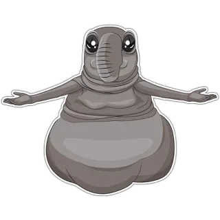 👏 Desenho animado, Personagem, Animal, Fofo, Adesivo, Tipo elefante telegram sticker