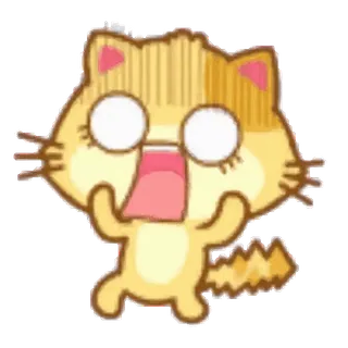 🤯 кот, мультфильм, испуганный, в шоке, удивленный, животное, эмодзи, стикер telegram sticker