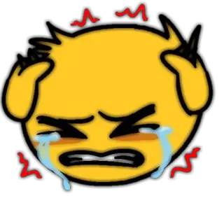 🗝 เครียด, ร้องไห้, อิโมจิ, กังวล, ปวดหัว, อารมณ์ telegram sticker