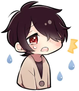 😭 Anime, Triste, Chorando, Lágrimas, Chibi, Emocional telegram sticker