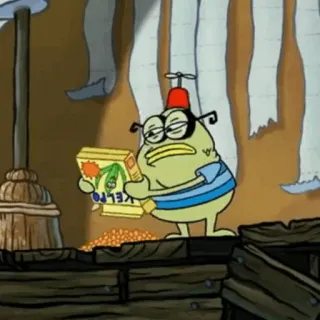 🍔 KELPO spongebob, dessin animé, poisson, kelpo telegram sticker