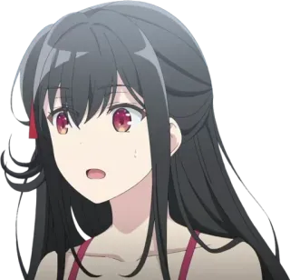 😧 Anime, Mädchen, rote Augen, Charakter telegram sticker