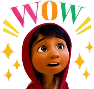 🤩 Miguel Rivera Coco WOW Coco, Disney, Pixar, Miguel Rivera, Wow, Animación telegram sticker