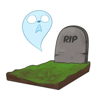 🪦 RIP fantasma, lápide, túmulo, descanse em paz, halloween, morte whatsapp sticker