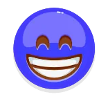 😁 emoji, fröhlich, lächeln, blau telegram sticker